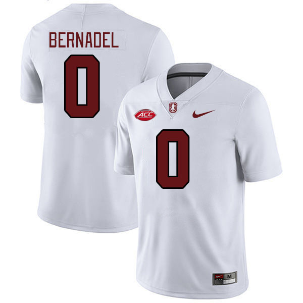 Men #0 Gaethan Bernadel Stanford Cardinal 2024 ACC Conference College Football Jerseys Stitched-Whit